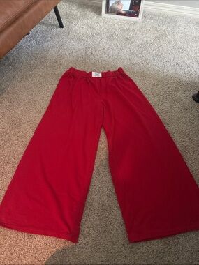 Wide Leg Red Lounge Pants